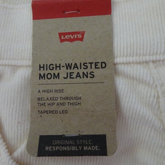 Levi's Corduroy Pants Mom Jeans Women's Size 29x29 Ivory Cords 1980's - Picture 8 of 11
